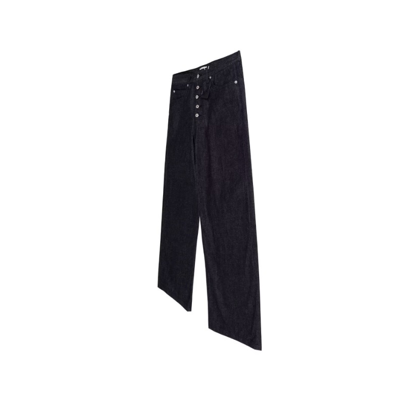 American High Street Retro Washed Breasted Design Sense Jeans Men's Street Trendy Brand Ruffian Handsome Loose Casual Wide-leg Pants_viptrois.com