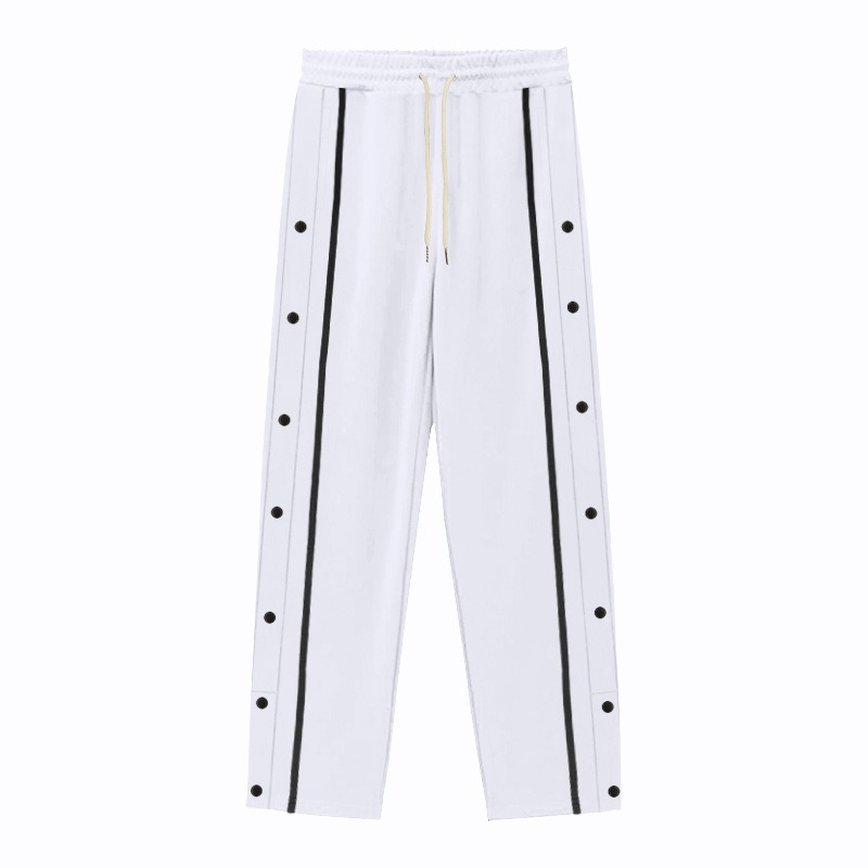 Europe, America 2025 Autumn New Men's Leisure Sports Straight-breasted Pants Trend Ruffian Handsome Line Color Split Casual_viptrois.com