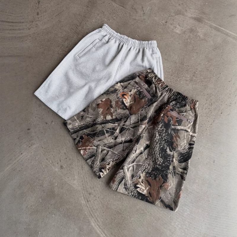 European And American Y2k High Street Trend Trendy Brand Letter Embroidery Casual Loose Wide-leg Pants Shorts Five-point Pants Men_viptrois.com