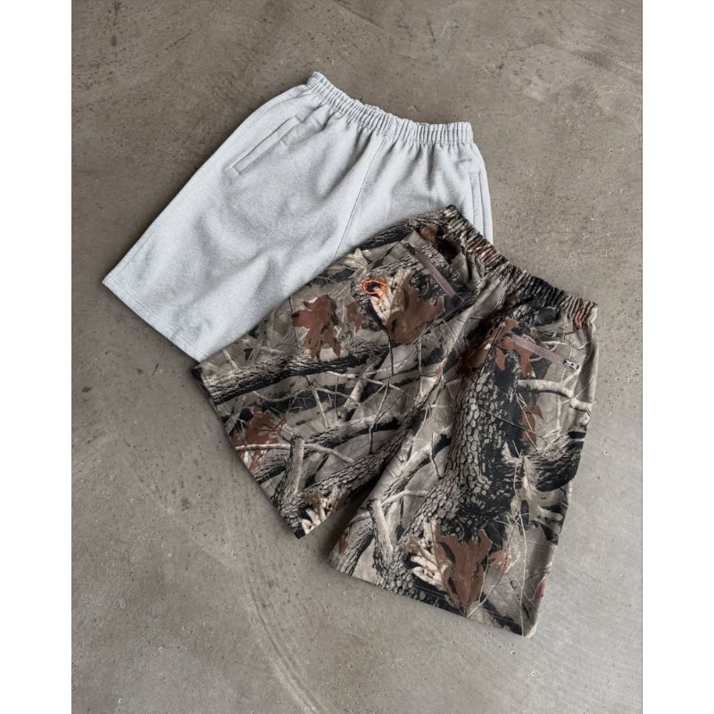 European And American Y2k High Street Trend Trendy Brand Letter Embroidery Casual Loose Wide-leg Pants Shorts Five-point Pants Men_viptrois.com