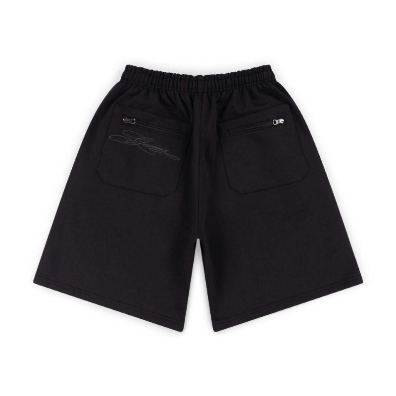 European And American Y2k High Street Trend Trendy Brand Letter Embroidery Casual Loose Wide-leg Pants Shorts Five-point Pants Men_viptrois.com