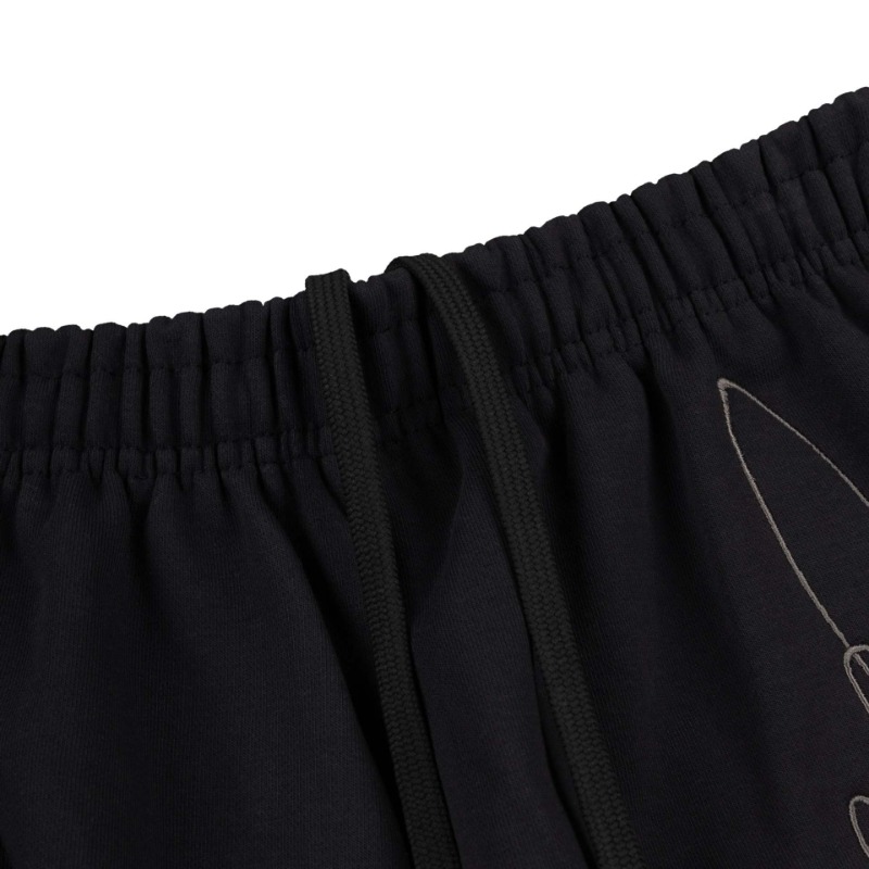 European And American Y2k High Street Trend Trendy Brand Letter Embroidery Casual Loose Wide-leg Pants Shorts Five-point Pants Men_viptrois.com