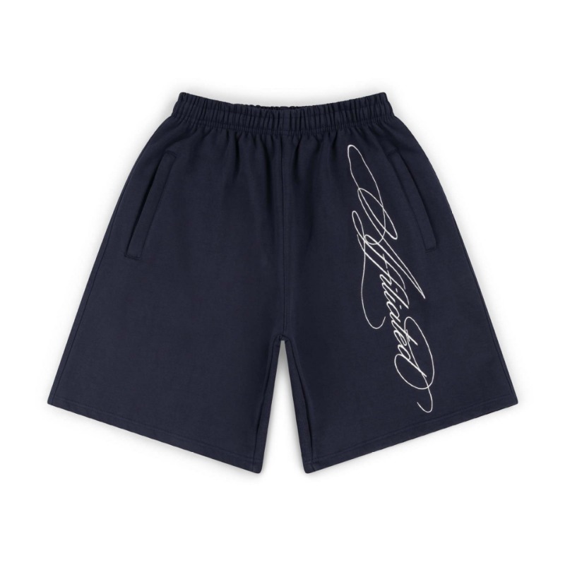 European And American Y2k High Street Trend Trendy Brand Letter Embroidery Casual Loose Wide-leg Pants Shorts Five-point Pants Men_viptrois.com