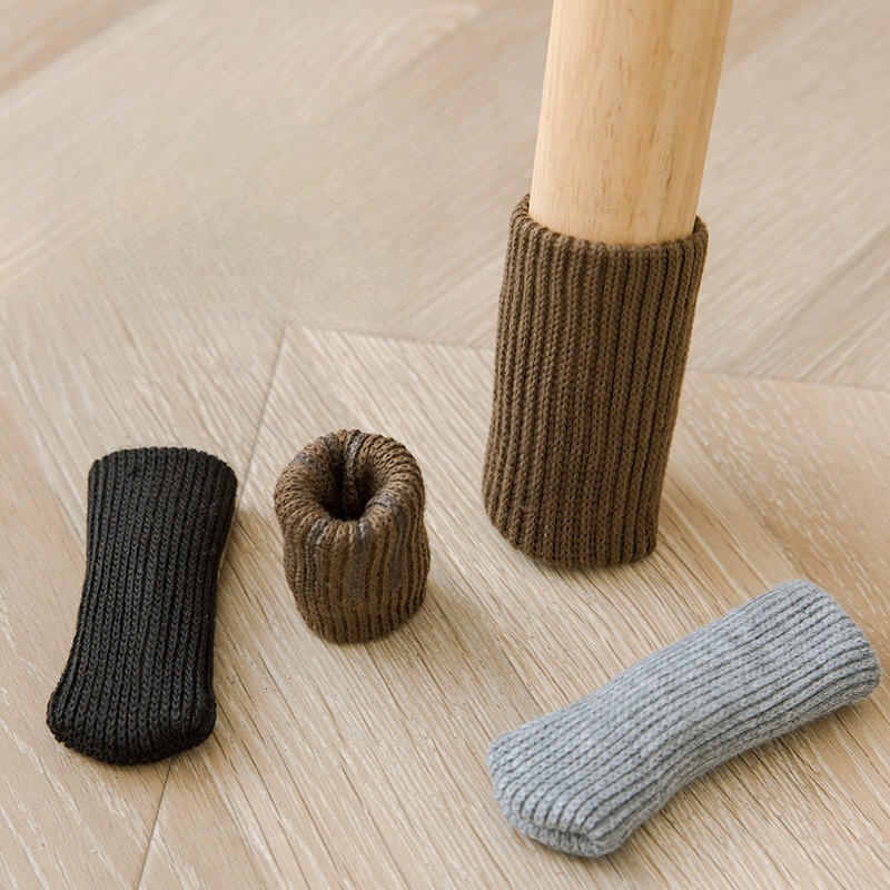Knitted Wool Chair Foot Cover Thickened Silicone Non-slip, Wear-resistant And Anti-falling Off_voghion.com
