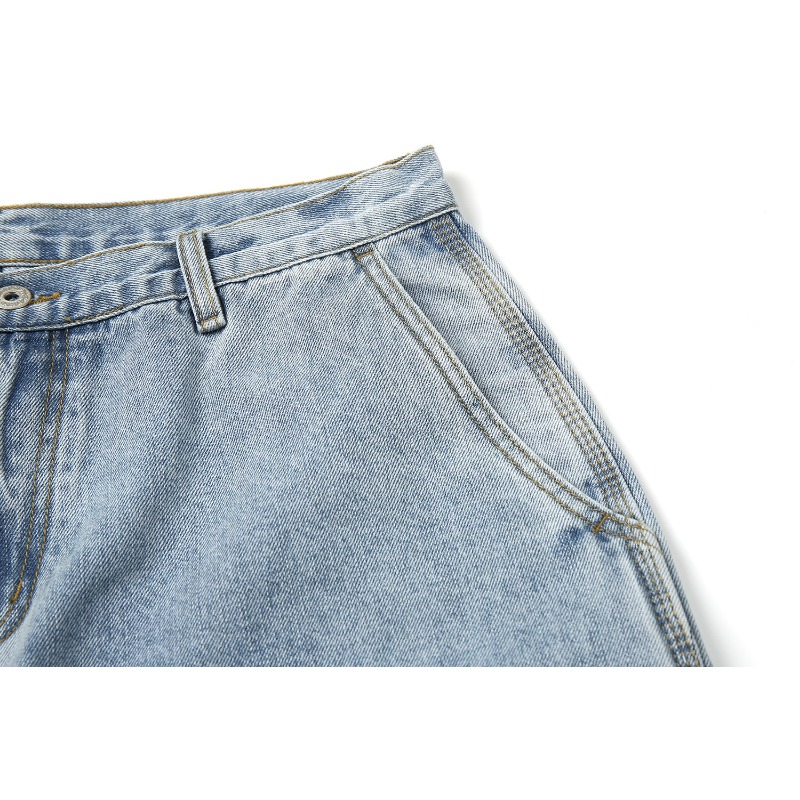 TRS Sunrise Tooling | 26SS Loose Washing Water Old Kaha B11 Logging Five-Point Denim Shorts Men_viptrois.com