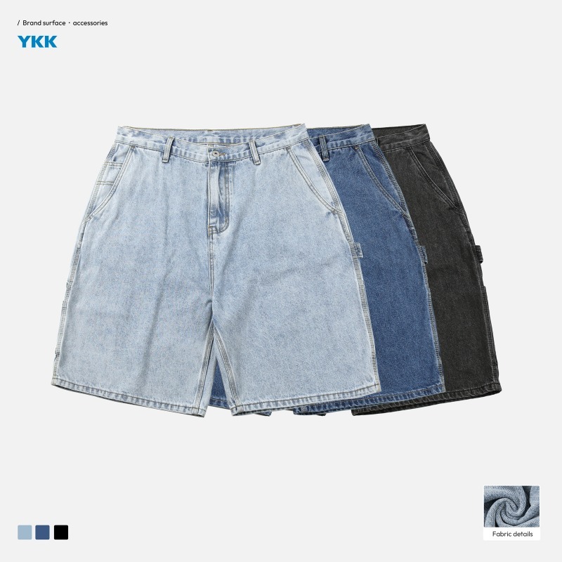 TRS Sunrise Tooling | 26SS Loose Washing Water Old Kaha B11 Logging Five-Point Denim Shorts Men_viptrois.com
