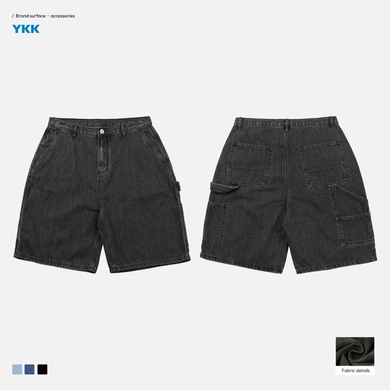 TRS Sunrise Tooling | 26SS Loose Washing Water Old Kaha B11 Logging Five-Point Denim Shorts Men_viptrois.com