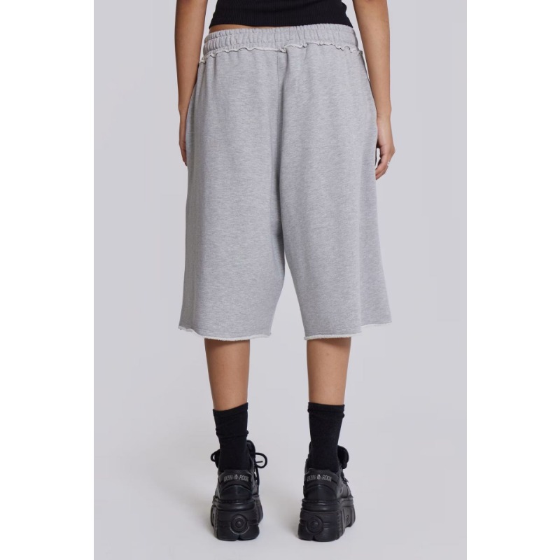 European, American Retro Personality Street Trend Rough Edge Gray Loose Casual Pants Cropped Pants Couple Summer_viptrois.com