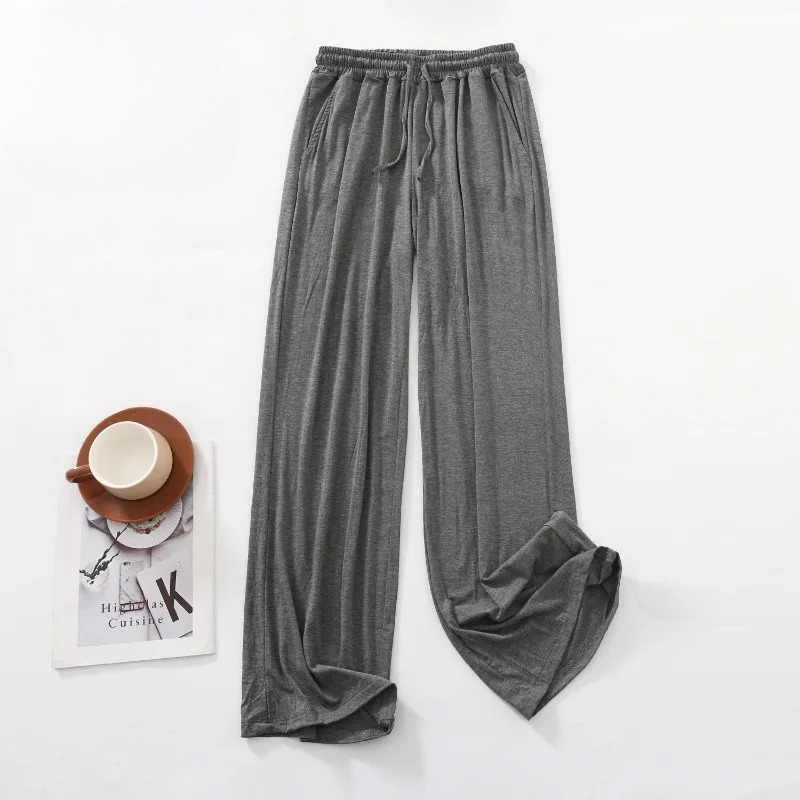 Dames gestreepte slaapbroek, lichtgewicht, losse, lange broek, nachtkleding, zomerse, ademende loungewear, comfortabele huisbroek_voghion.com