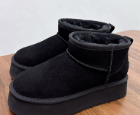 Women's 4cm Hidden-heel Snow Boots, Short Leather Thick-soled Warm Winter Cotton Shoes_vogvips.com