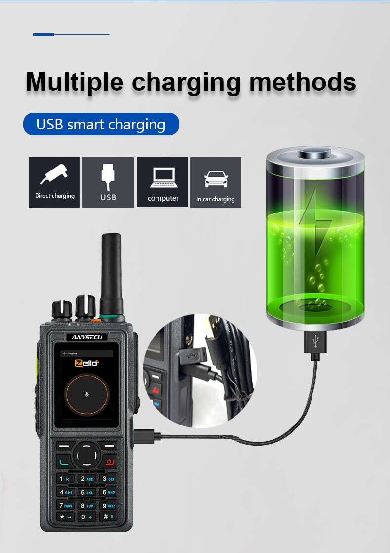 ◆NBCU◆ ANYSECU Zello HD760 4G Network Radio Android 7.1 Unlocked Real-ptt