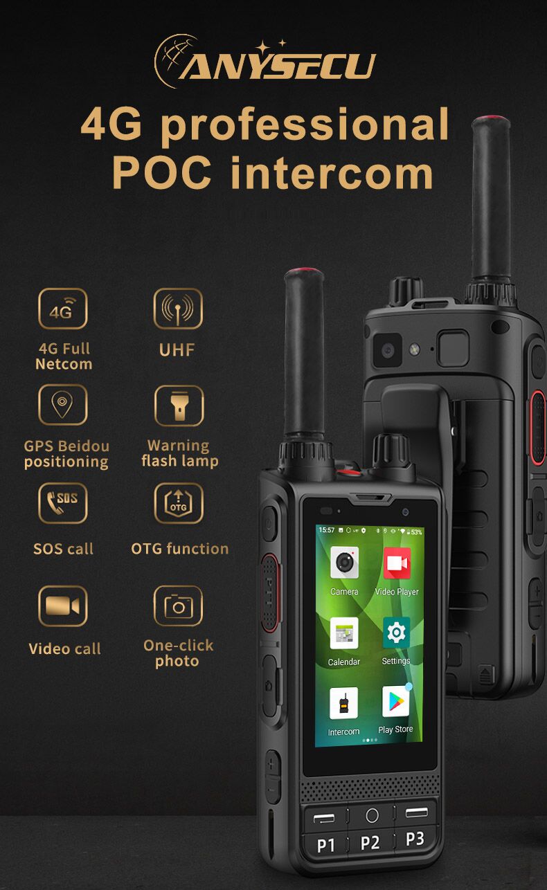 ANYSECU Zello W6PLUS Android 10 4G Network Radio UHF 400