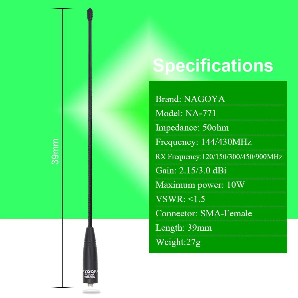 Original NAGOYA Dual Band Antenna NA-771 SMA-F fit for UV-5R UV-82