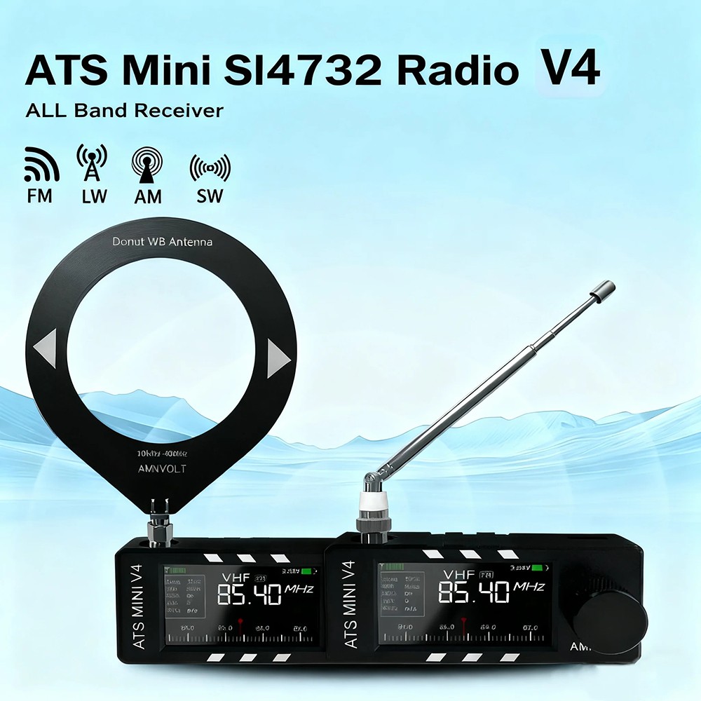 AMNVOLT V4 ATS MINI Radio Receiver Si4732 AM FM Full Band DSP