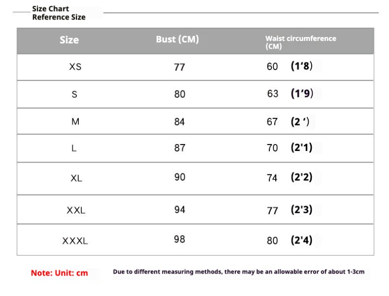 Size Chart Wan Sook