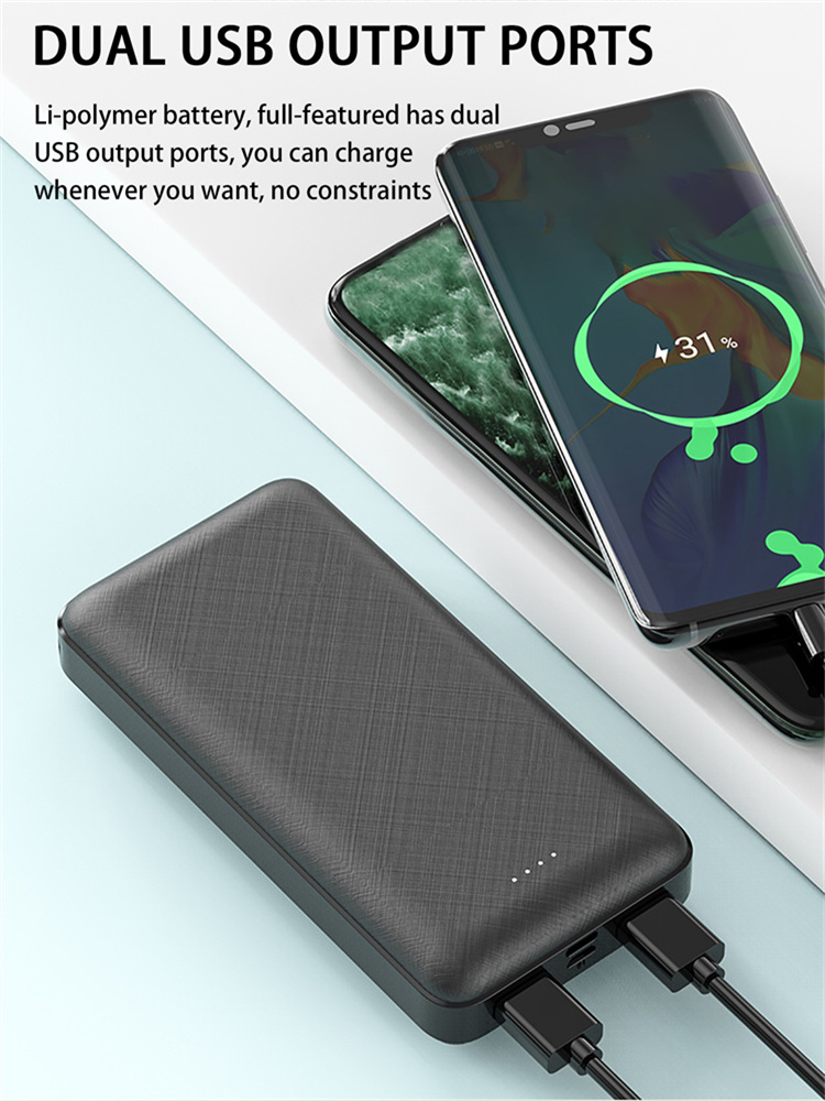 20000mAh Fast Charge Power Bank For Phones & Tablets. 2 USB, Type-C, Micro USB. Ideal Gift For Holidays, Portable Outdoor Backup Battery_voghion.com