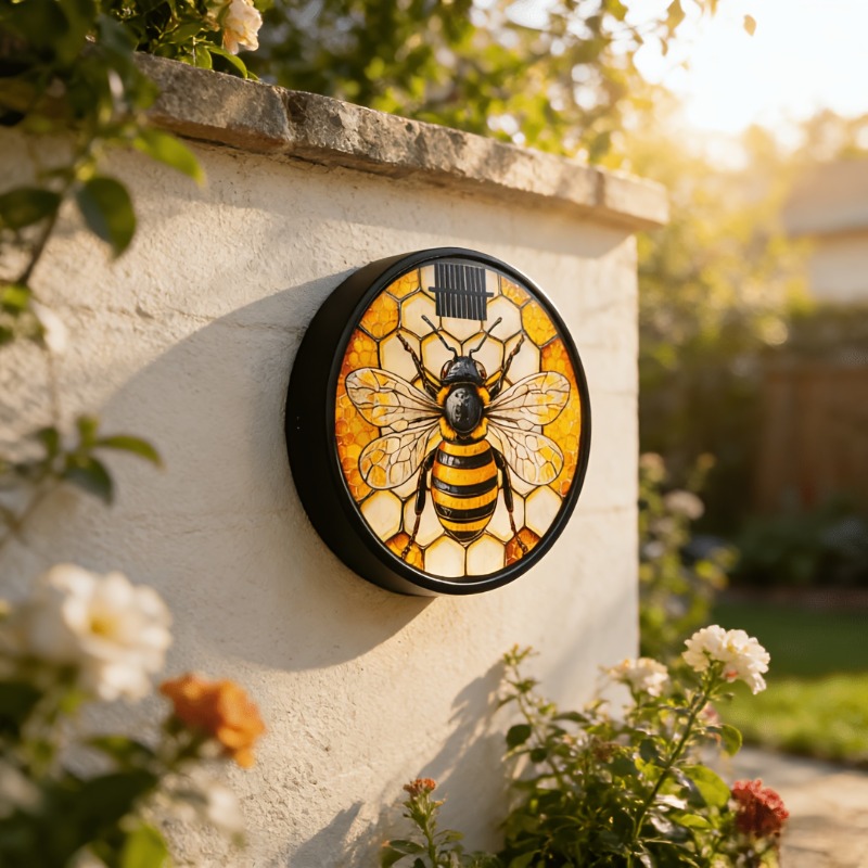 Solar Bee Wall Light – Animated Garden Decoration – product detail image 2 - CE GARDEN