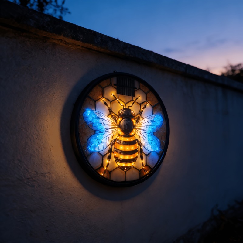 Solar Bee Wall Light – Animated Garden Decoration – product detail image 1 - CE GARDEN