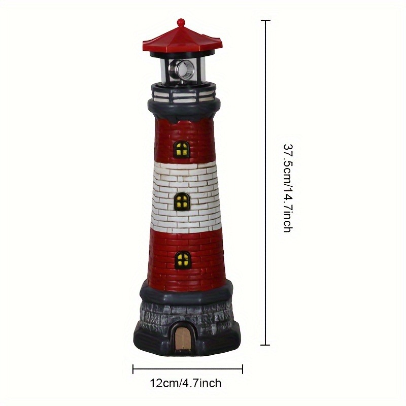 Solar Lighthouse Outdoor Garden Decor Statue Light – product detail image 10 - CE GARDEN