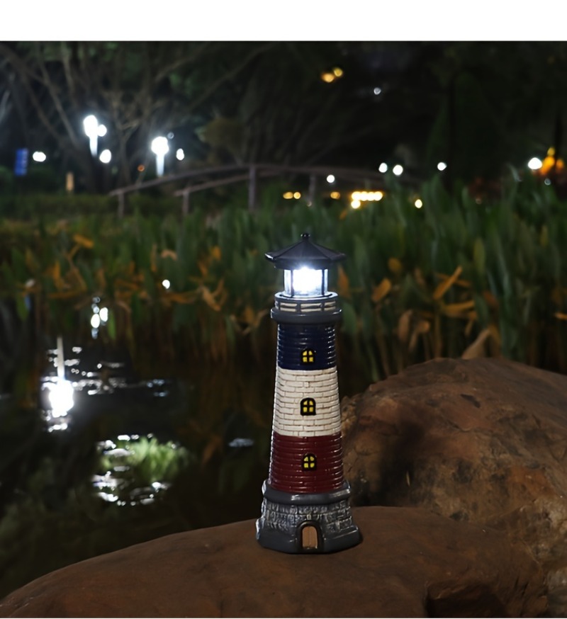 Solar Lighthouse Outdoor Garden Decor Statue Light – product detail image 9 - CE GARDEN
