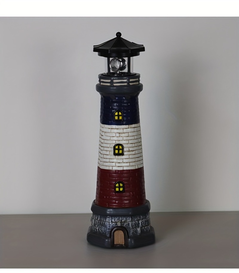 Solar Lighthouse Outdoor Garden Decor Statue Light – product detail image 3 - CE GARDEN
