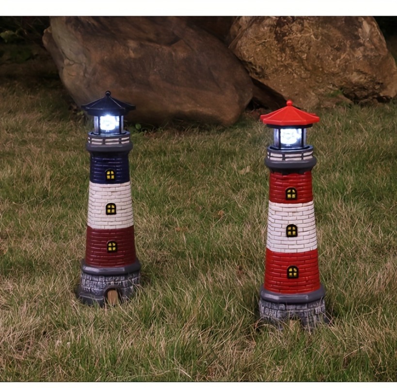 Solar Lighthouse Outdoor Garden Decor Statue Light – product detail image 7 - CE GARDEN