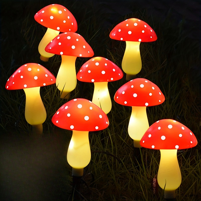 8 Pack Solar Outdoor Red Mushroom Decorative Lights – product detail image 4 - CE GARDEN