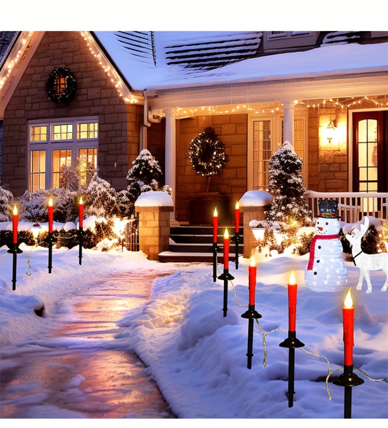 6 Pack Solar Candle Lights Outdoor Garden Decorations – product detail image 2 - CE GARDEN