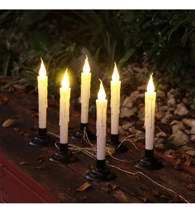 6 Pack Solar Candle Lights Outdoor Garden Decorations – product detail image 5 - CE GARDEN