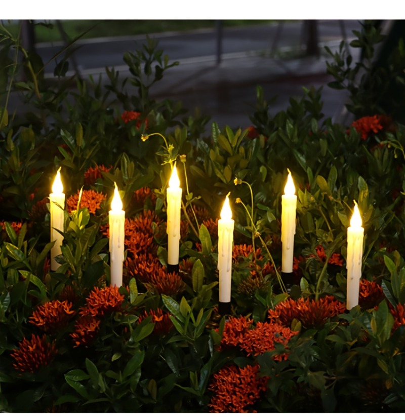 6 Pack Solar Candle Lights Outdoor Garden Decorations – product detail image 4 - CE GARDEN