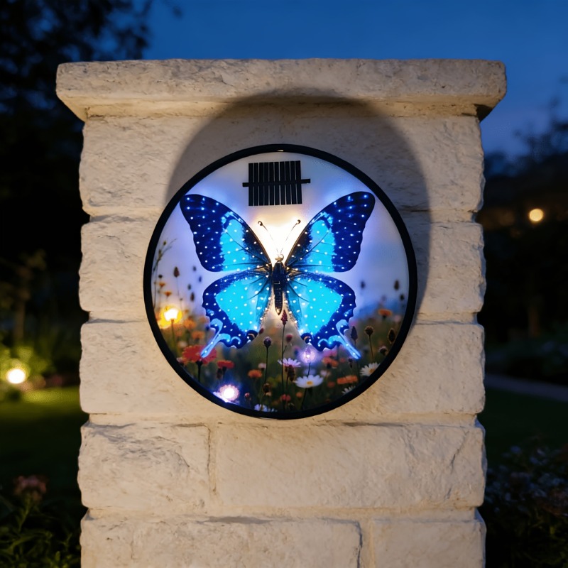 Solar Butterfly Wall Light – Outdoor Garden Decoration – product detail image 5 - CE GARDEN
