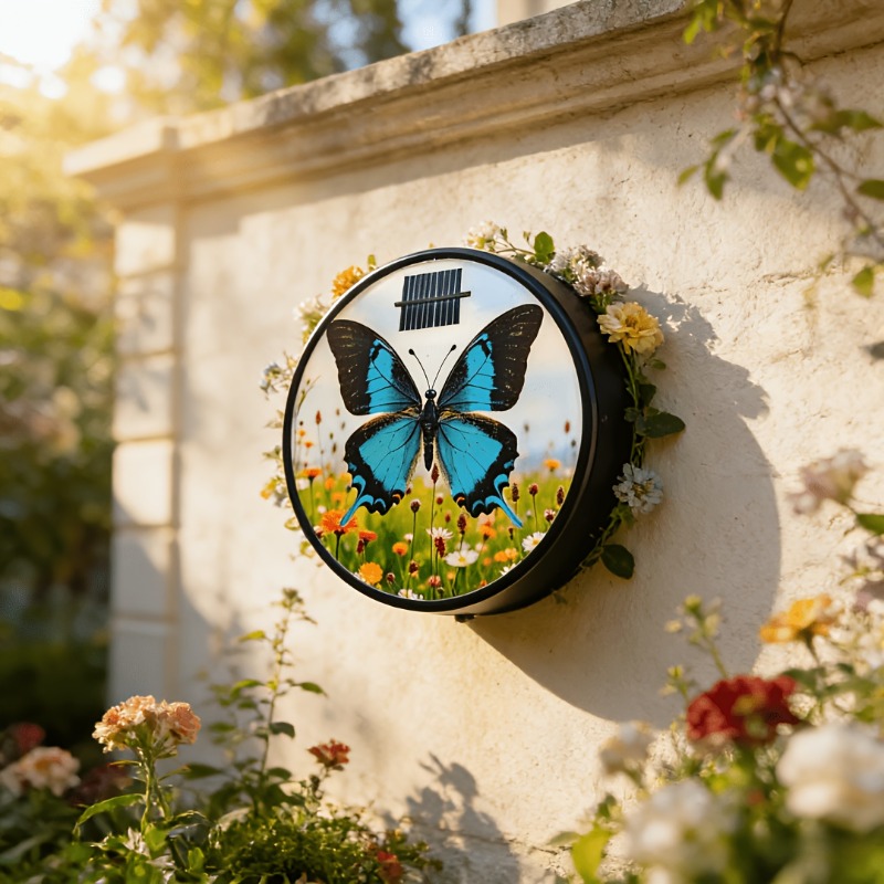 Solar Butterfly Wall Light – Outdoor Garden Decoration – product detail image 6 - CE GARDEN