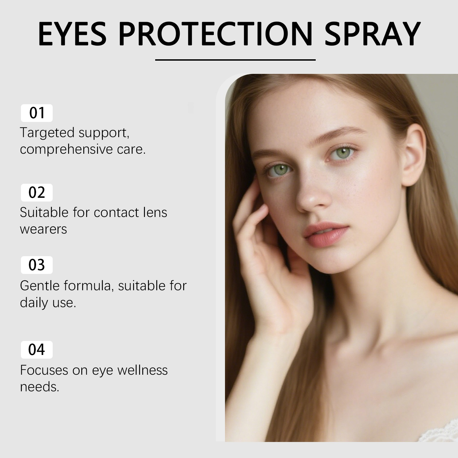 Model with clear, refreshed eyes