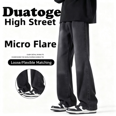 Weird Beast Micro-Pull-Jeans für Herren, allmählicher Wechsel der Freizeit, gerade, schmal, Herbst und Winter, amerikanische High-Street-Trendhose für Herren_voghion.com