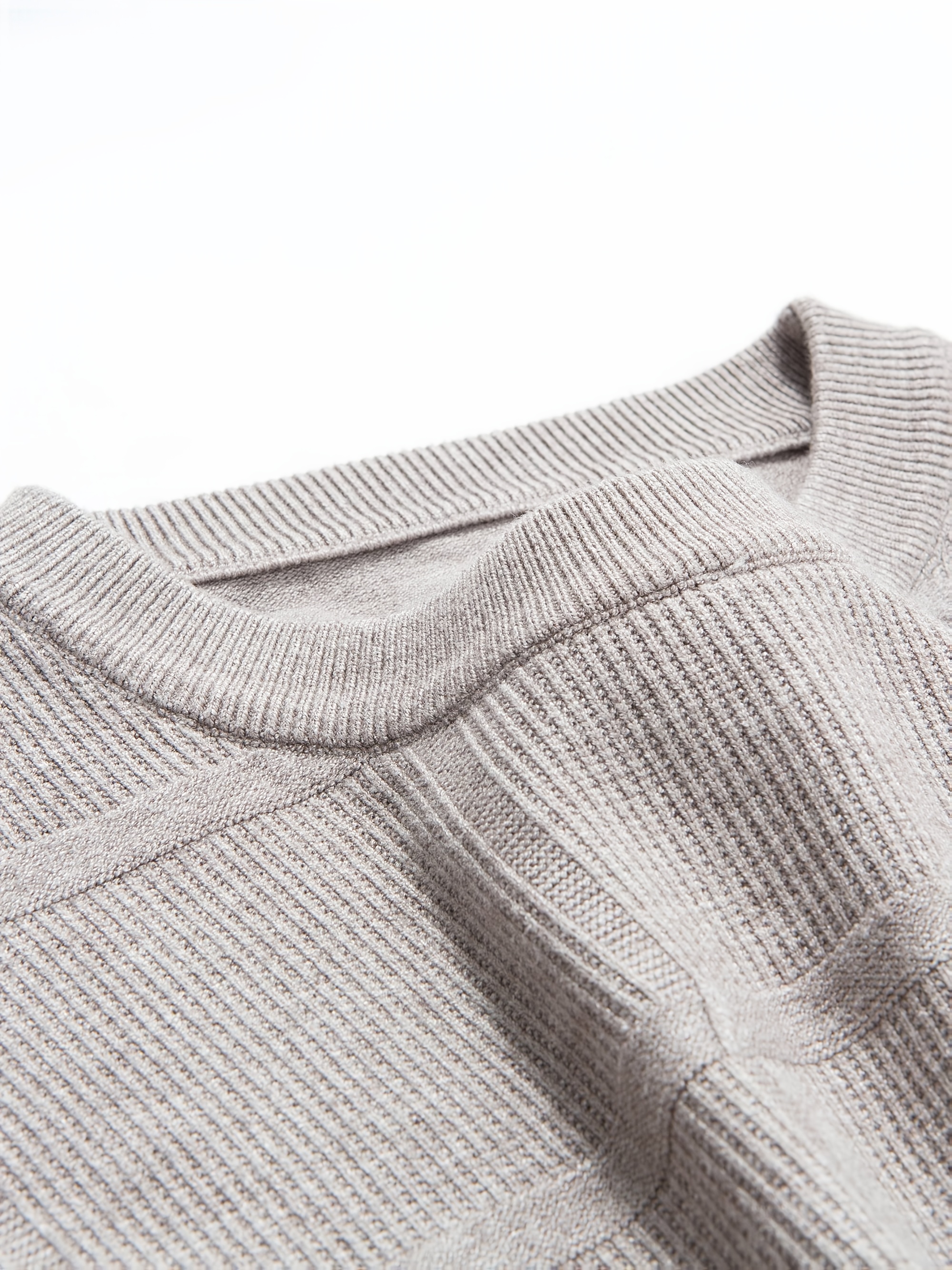 Maglietta a maniche lunghe in maglia autunnale e invernale - Maglietta casual da uomo con scollo rotondo_voghion.com