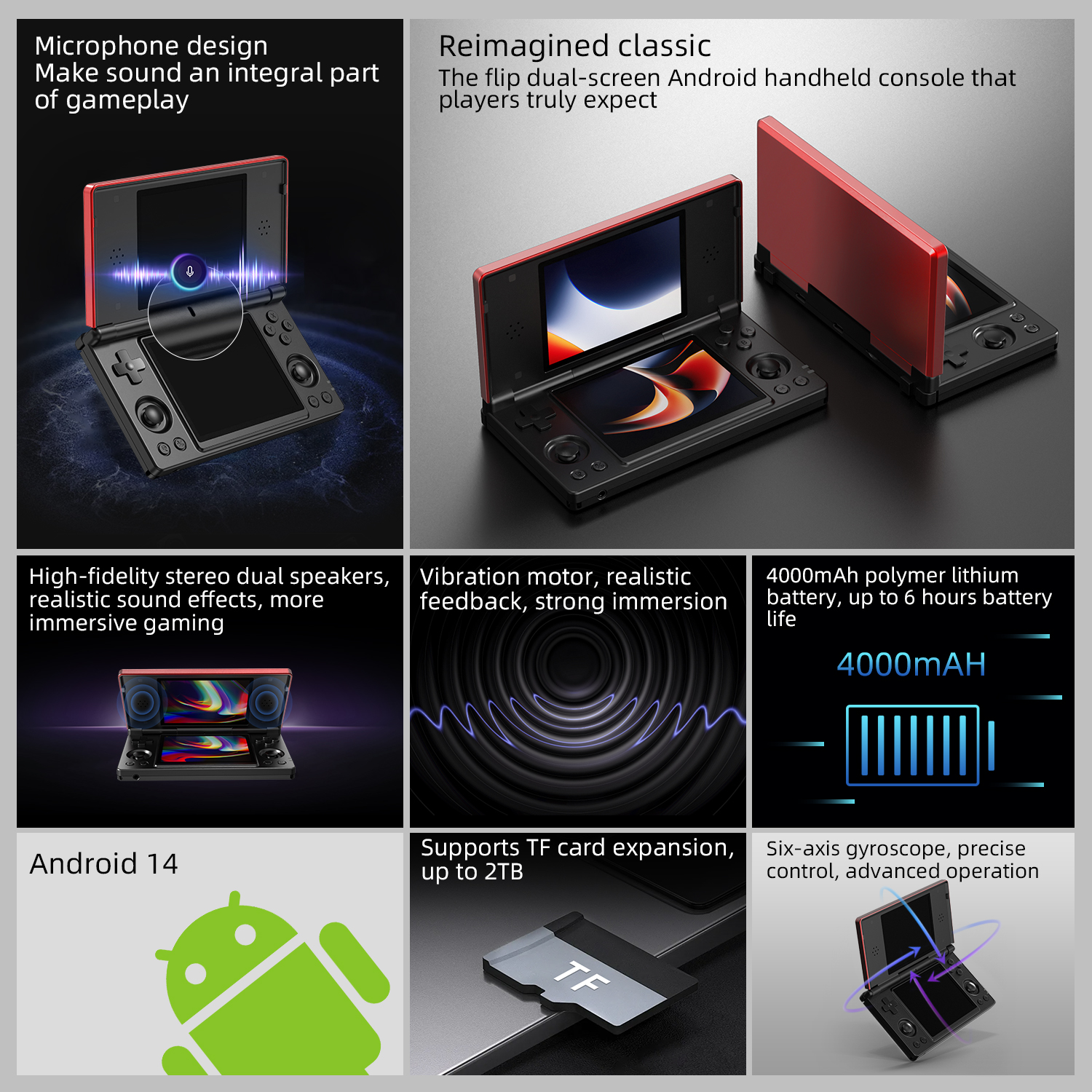 ANBERNIC RG DS Dual-Screen Handheld Game Console RGDS 4