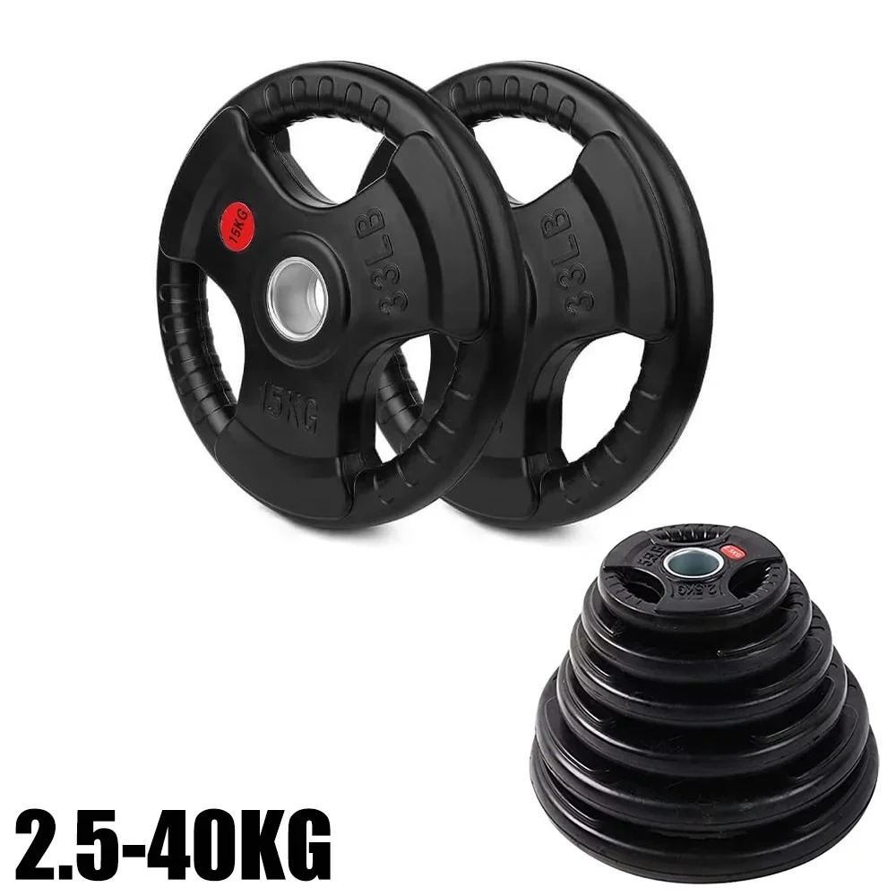 Discos de barra con revestimiento de goma, huecos de hierro macizo, diámetro de orificio de 50 mm, capacidad de 2 a 30 kg, para levantamiento de pesas, gimnasio en casa, discos de pesas._voghion.com