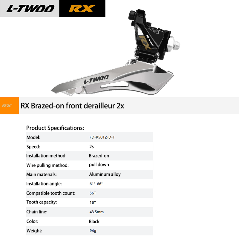 LTWOO RX 2x 12 Speed Road Bike Mechanical Groupset Shifters Lever