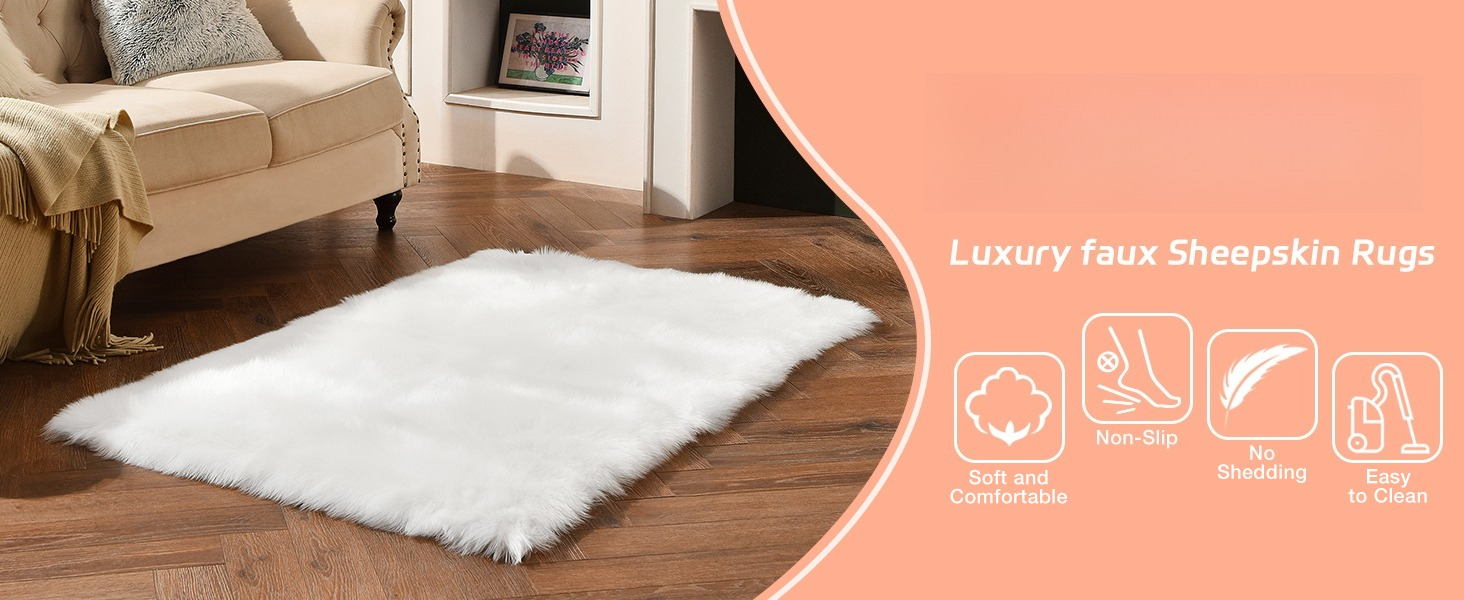 White Faux Fur Rug