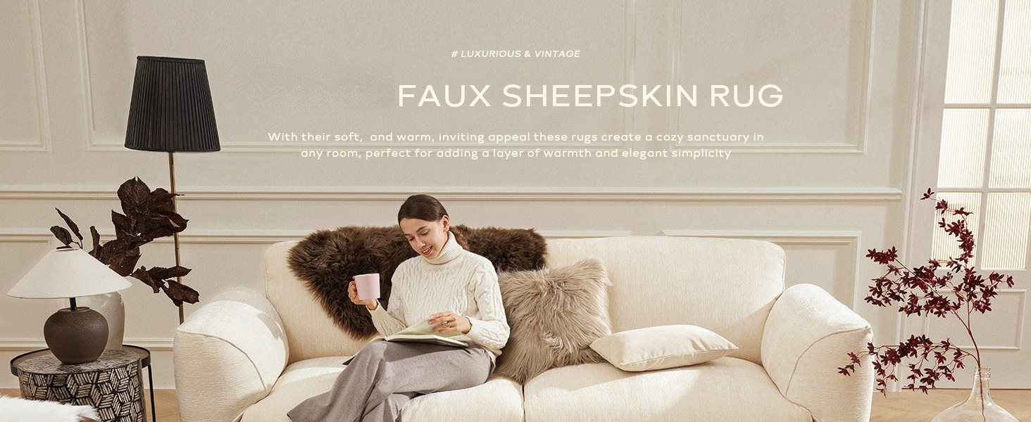 ashler faux sheepskin rug fur fuzzy fluffy