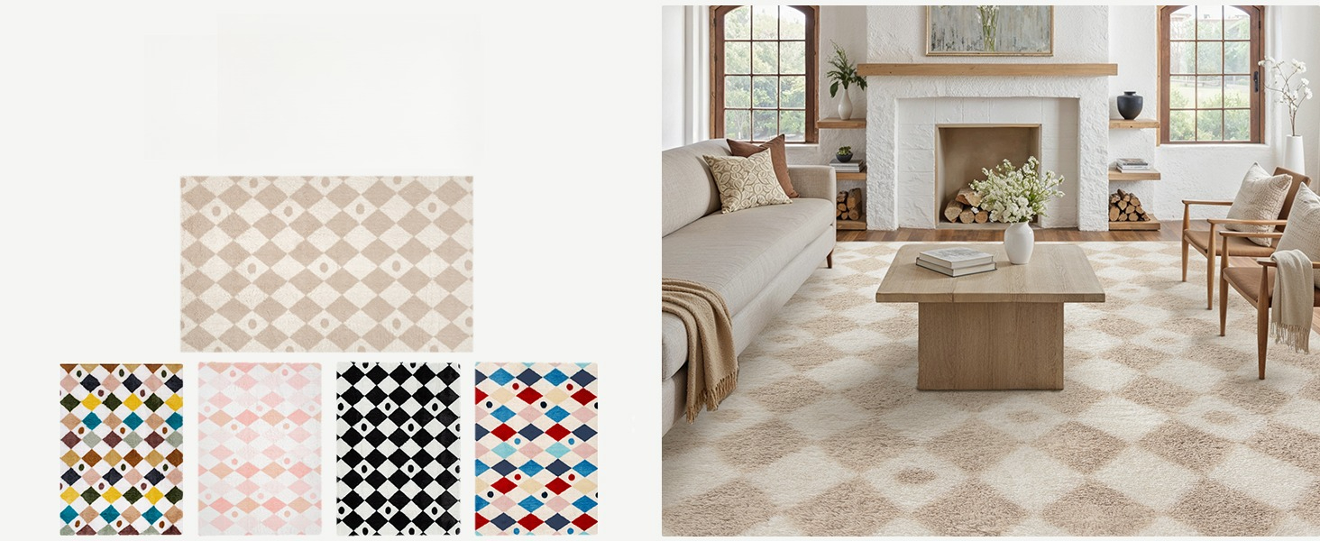 PureCozy Checkered Rug