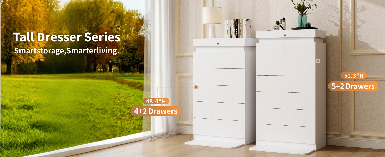 Tall white dresser