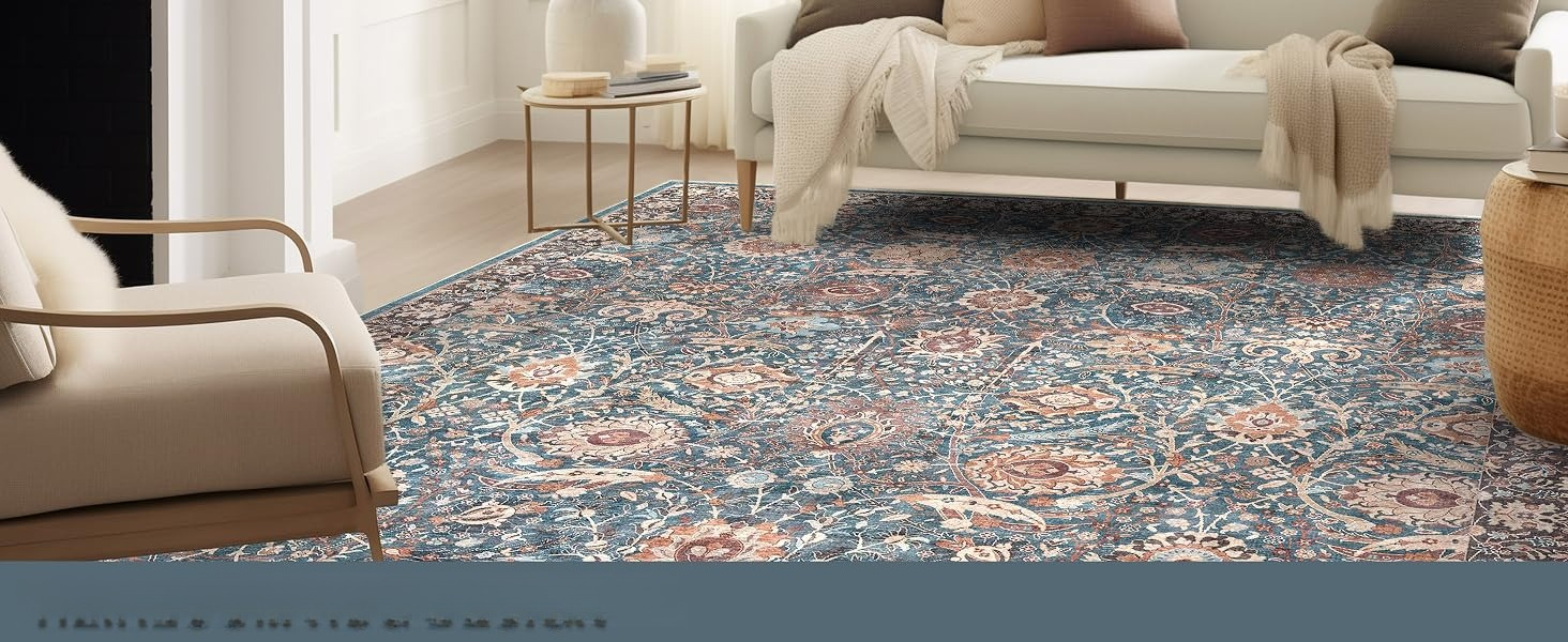 Asha Liana Rug in a traditional living room