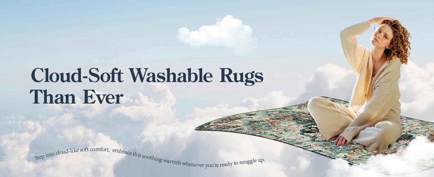 washable bathroom bedroom kitchen boho rug