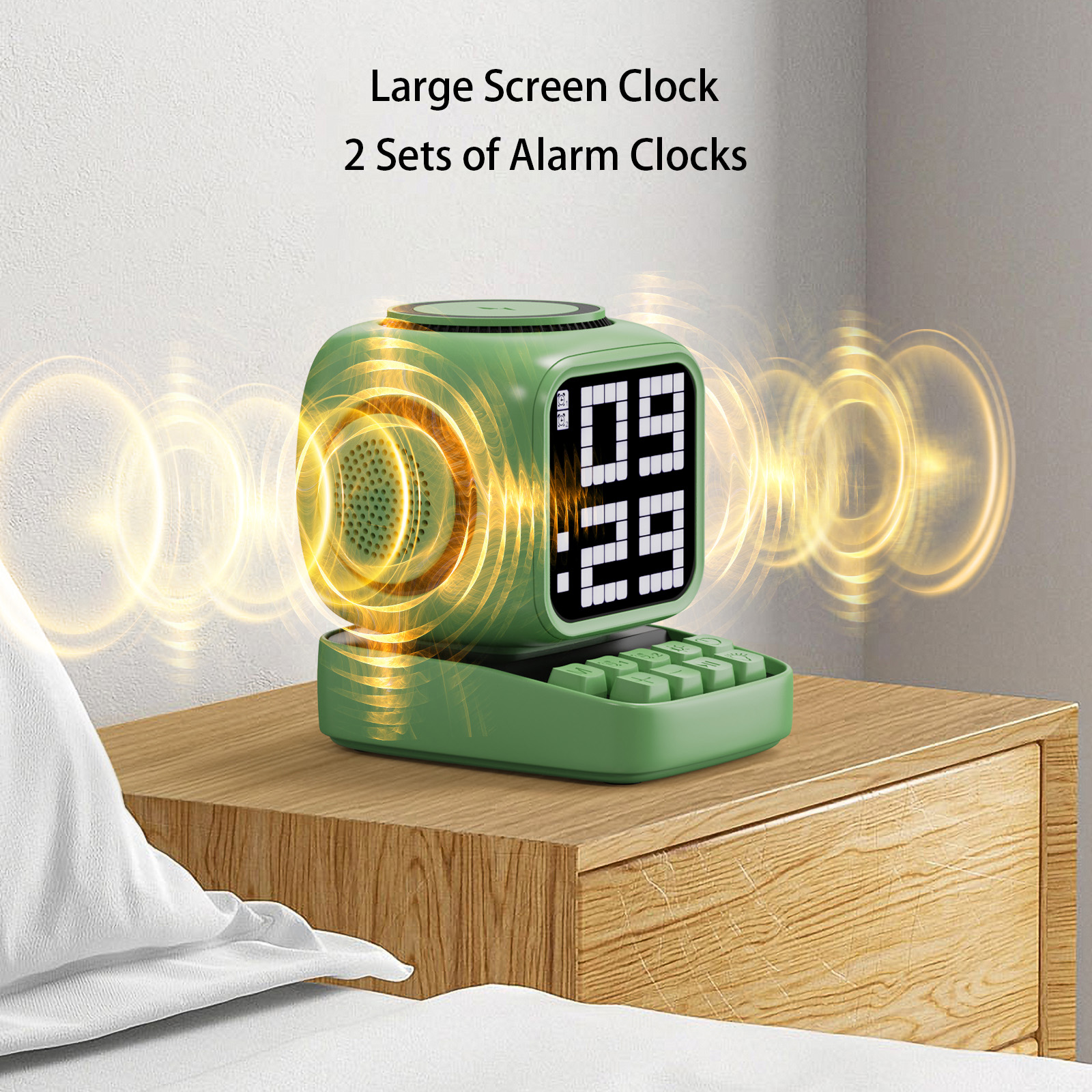 Wireless Magnetic Robot Charger Smart Bluetooth Speaker Retro Pixel Art Game Bluetooth Speaker With 16X16 LED_voghion.com