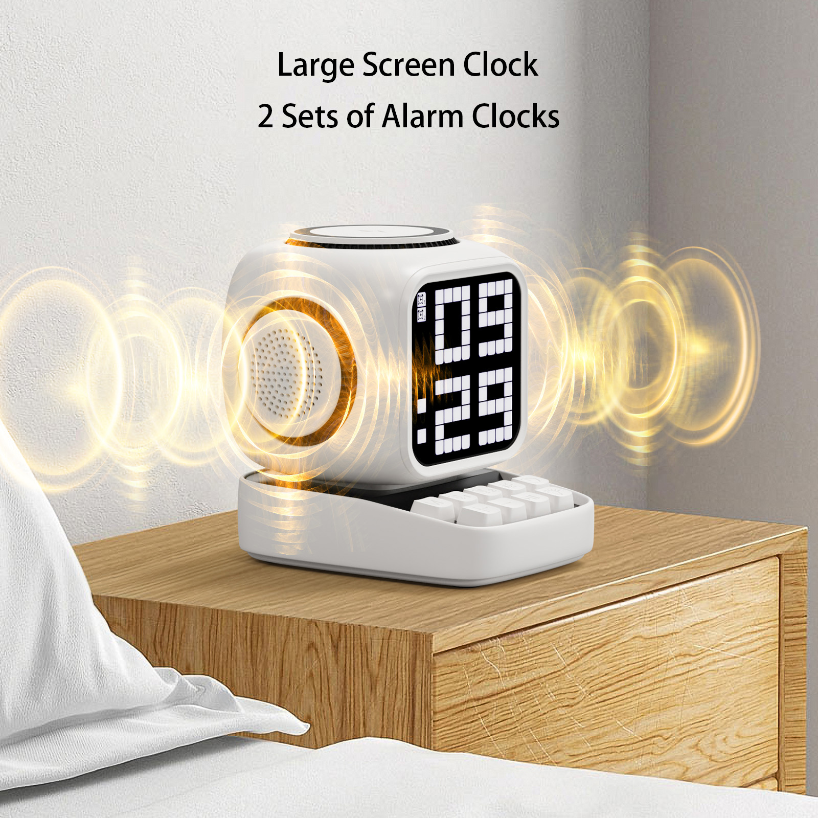 Wireless Magnetic Robot Charger Smart Bluetooth Speaker Retro Pixel Art Game Bluetooth Speaker With 16X16 LED_voghion.com