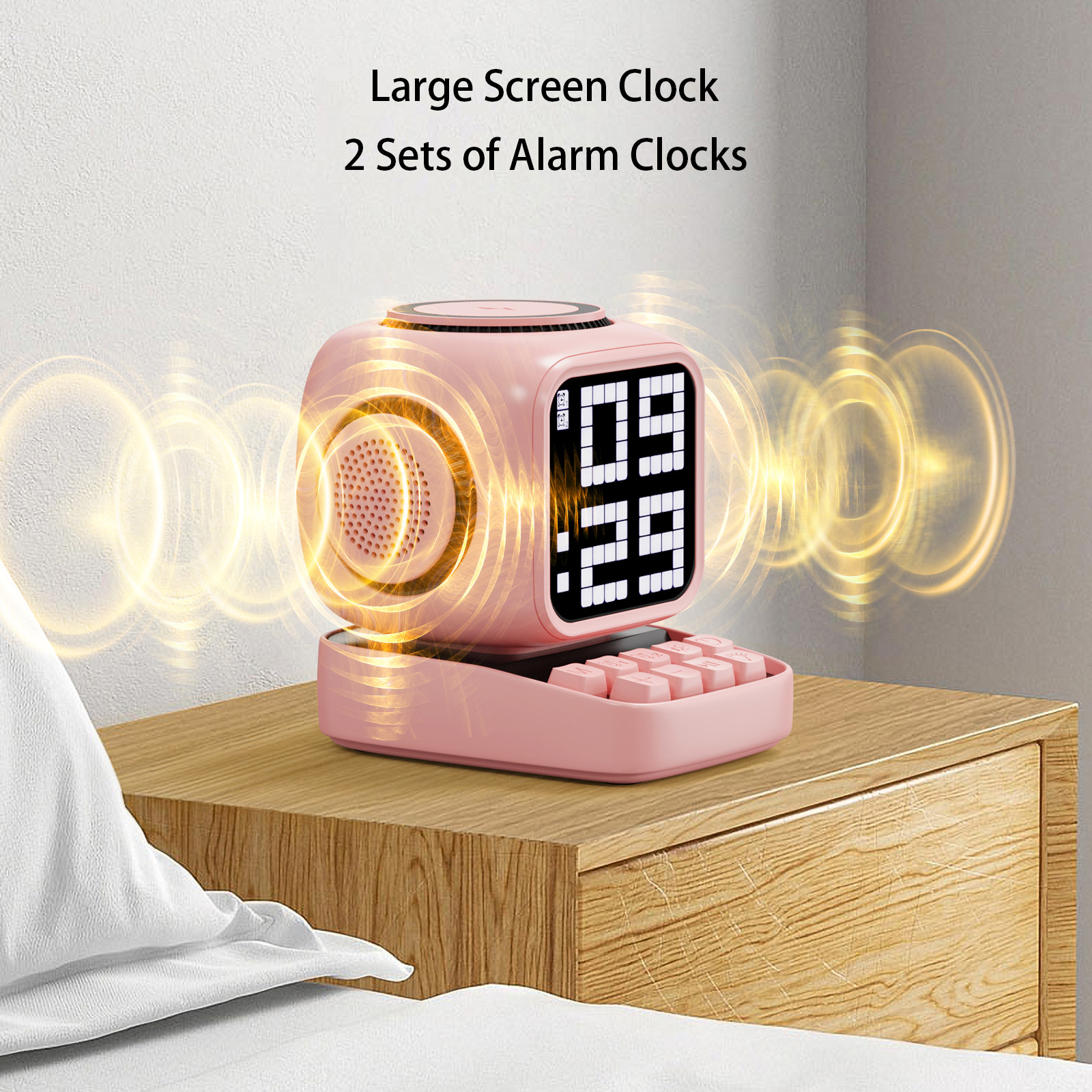 Wireless Magnetic Robot Charger Smart Bluetooth Speaker Retro Pixel Art Game Bluetooth Speaker With 16X16 LED_voghion.com