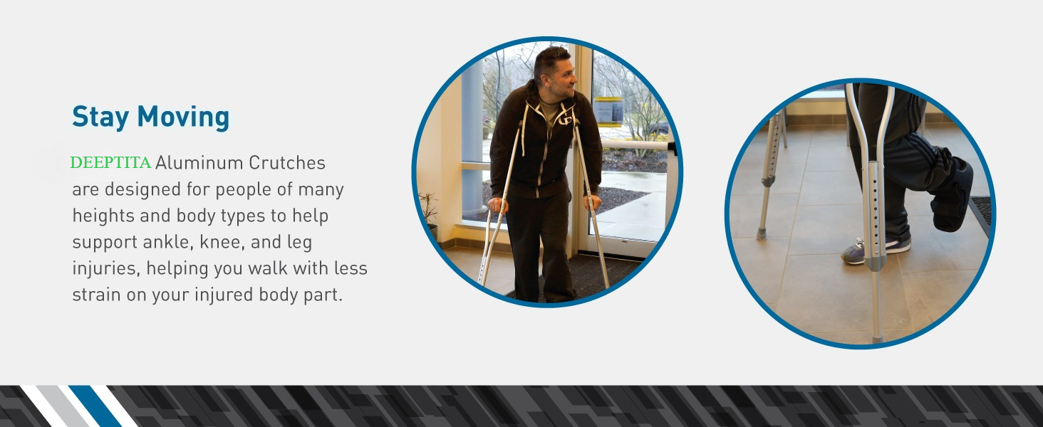 designed for people of many heights and body types to help support ankle, knee, and leg injuries