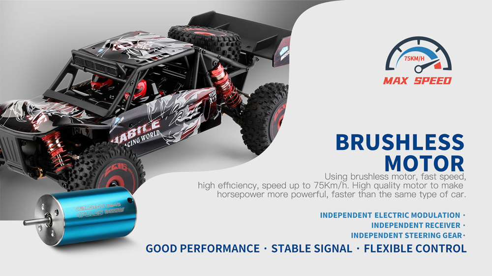 WLtoys 124016 124017 1:12 Brushless RC Car 75KM/H High-Speed Off