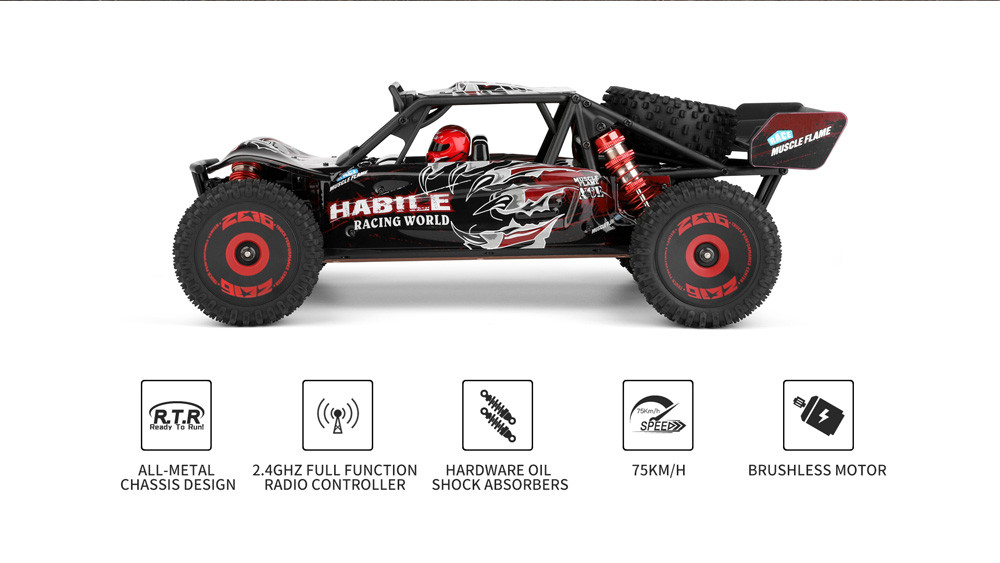 MOMENT('81MOVIE MATE 100%+MODERN SOUL P… WLtoys 124016 124017 1:12 Brushless RC Car 75KM/H High-Speed Off